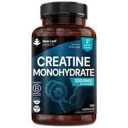 New Leaf Products Creatine Monohydrate 3000mg 180 Vegan Capsules