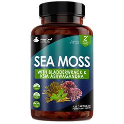 New Leaf Products Sea Moss + Bladderwrack & KSM Ashwagandha 120 Vegan Capsules