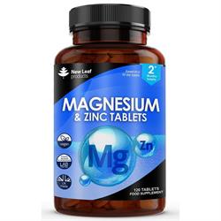 New Leaf Products Magnesium & Zinc 516mg Elemental 160mg Recyclable Bottle