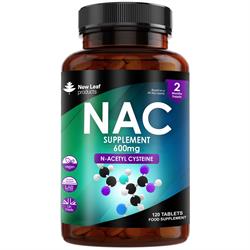 New Leaf Products N-Acetyl-Cysteine 600mg Amino Acid Vegan 120 Tablet