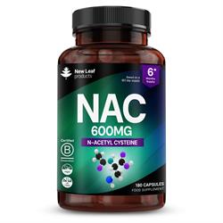 New Leaf Products N-Acetyl-Cysteine 600mg Amino Acid Vegan 180 Capsules