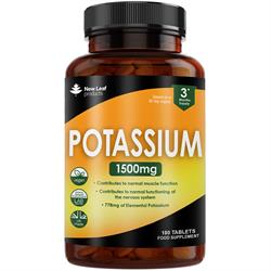 New Leaf Products Potassium 1500mg Vegan 180 Tablets