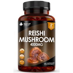 New Leaf Products Reishi Mushroom 4000mg Vegan 120 Capsules