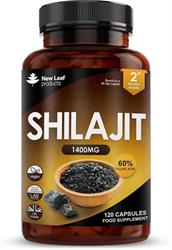 New Leaf Products Shilajit 1400mg 60% Fulvic Acid Recyclable Bottle