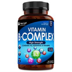 New Leaf Products All 8 Essential B Vitamins - 365 Vegan Tablets