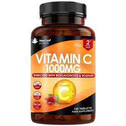 New Leaf Products Vitamin C Tablets 1000mg Bioflavonoids & Rosehip 120 tablets