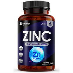 New Leaf Products Zinc Citrate 50mg 120 Vegan Tablets