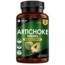 New Leaf Products Artichoke Extract Tablets 1000mg + Black Pepper 120tablets