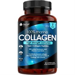 New Leaf Products Hydrolised Marine Collagen Capsules 1200mg Type 1