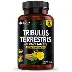 New Leaf Products Tribulus Terrestris 6000mg Tablets + Ashwagandha 120 Vegan Tablet