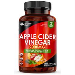 New Leaf Products Apple Cider Vinegar Complex + Mother & Nutrients 180 Caps