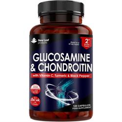 New Leaf Products Glucosamine & Chondroitin + Vitamin C Turmeric & Black Pepper