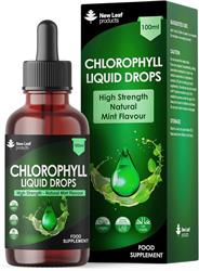 New Leaf Products Liquid Chlorophyll Drops 15mg P/S Vegan Food Supplement 100ml