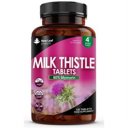 New Leaf Products Milk Thistle 4000mg Tablets - 80% Silymarin 120 Vegan Tablets