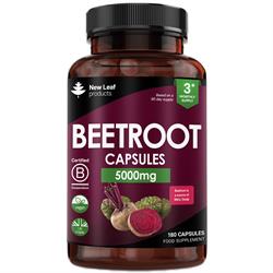 New Leaf Products Beetroot Capsules + Black Pepper 5000mg Vegan 180 Capsules