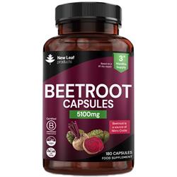 New Leaf Products Beetroot Capsules + Black Pepper 5100mg Vegan 180 Capsules