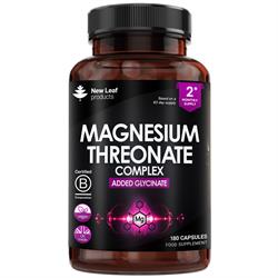 New Leaf Products Magnesium Threonate Complex - 2550mg 180 Vegan Capsules