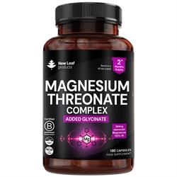New Leaf Products Magnesium Threonate Complex - 2550mg 180 Vegan Capsules