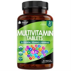 New Leaf Products Multivitamin Plus Iron 26 Essential Vitamin & Minerals 90 Tablets