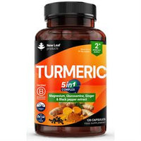 New Leaf Products Turmeric + Magnesium Glucosamine Ginger & Black Pepper 120 Caps