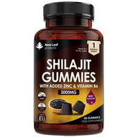 New Leaf Products Shilajit + Zinc & Vitamin B6 3000mg 60 Vegan Berry Gummies