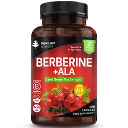 New Leaf Products Berberine + ALA With Green Tea Extract 120 Capsules