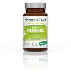 Natures Own Wholefood Vegan Vitamin D3 62.5g 2500i.u. 60 Tablets