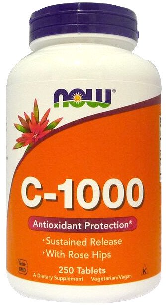 NOW Foods, Vitamin C-1000 with Rose Hips - Sustained Release - 250 tablets
