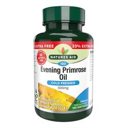 Natures Aid Promo Packs Evening Primrose Oil - 500mg  - 33% EXTRA FILL 120