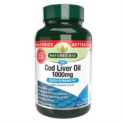 Natures Aid Promo Packs Cod Liver Oil (High Strength) 1000mg 90 Caps