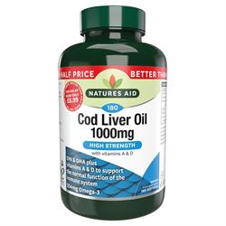 Natures Aid Promo Packs Cod Liver Oil (High Strength) 1000mg 180 Caps