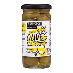 Realfoods by Organico Organic Green Pitted Olives in Brine 230g