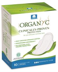 Organyc Period Pads - Moderate Flow folded with wings - 10 pads