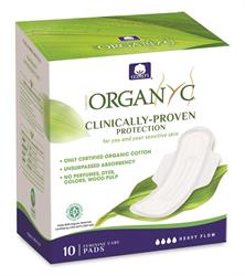 Organyc Period Pads - Night (Heavy Flow) folded with wings - 10 pads