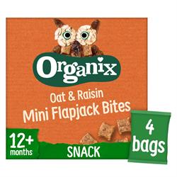 Organix Organix Mini Oat & Raisin Flapjack Snacks Multipack (4x20g)