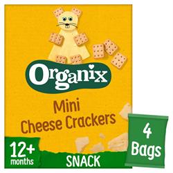 Organix Mini Organic Cheese Crackers Toddler Snack 4x20g