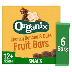 Organix Banana & Date Organic Fruit Snack Bar Multipack 6x17g