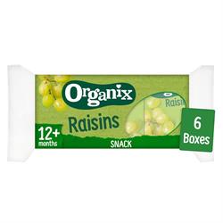 Organix Mini Organic Raisin Fruit Snack Boxes Multipack 6x14g