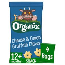 Organix Cheese & Onion Gruffalo Claws Multipack 4 x 15g