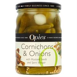 Opies Opies Cornichons & Onions with Mustard Seeds 350g