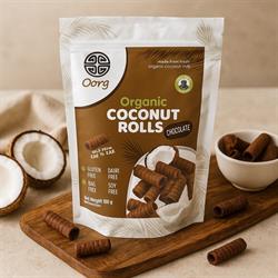 OORG OORG Organic Coconut Rolls Chocolate 100g