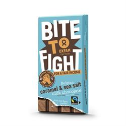 Oxfam Fair Trade Oxfam BITE TO FIGHT Milk Chocolate Caramel Sea Salt Bar 180g