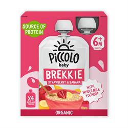 Piccolo Piccolo Organic Strawberry & Banana Brekkie Multipack 4x100g