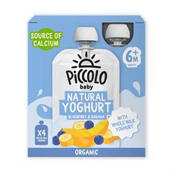 Piccolo Piccolo Organic Blueberry & Banana Yoghurt Multipack 4x100g