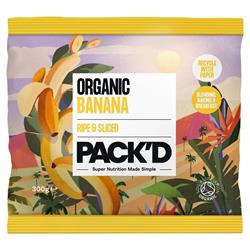 Pack'd Organic Banana Ripe and Creamy Sliced 300g