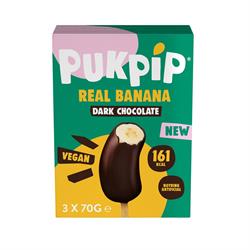 Pukpip Pukpip Real Frozen Banana Dipped in Dark Chocolate 3 x 70g