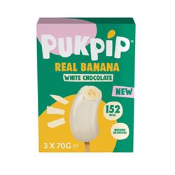 Pukpip Pukpip Real Frozen Banana Dipped in White Chocolate 3 x 70g