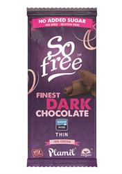 Plamil So Free No Added Sugar Finest Dark Thin Chocolate 80g