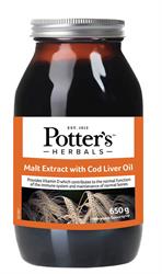 Potters Malt Extract & Cod Liver Oil & Honey & Butterscotch 650g