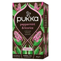 Pukka Herbs Peppermint & Licorice 20 organic herbal tea sachets